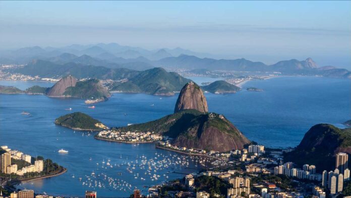 Happy Birthday Rio de Janeiro. Sugarloaf mountain and the entrace to Rio's Guanabara Bay.