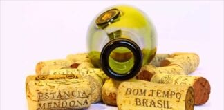brazilian wine bottle with corks