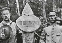 Roosevelts River of Doubt. Black and white image of Theodore Roosevelt and Candido Rondon in 1914.