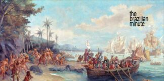 Portuguese explorer Cabral lands at Porto Seguro on Brazil's Day of Discovery.