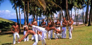Capoeira’s art is a Brazilian ballet. Brazilians perform the martial art,
