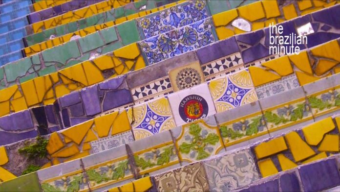 brazilian-minute-selaron-steps-01 Explaining Rio's Selaron Steps. A close-up of hand-painted tiles on RIo de Janeiro's Selaron Steps.