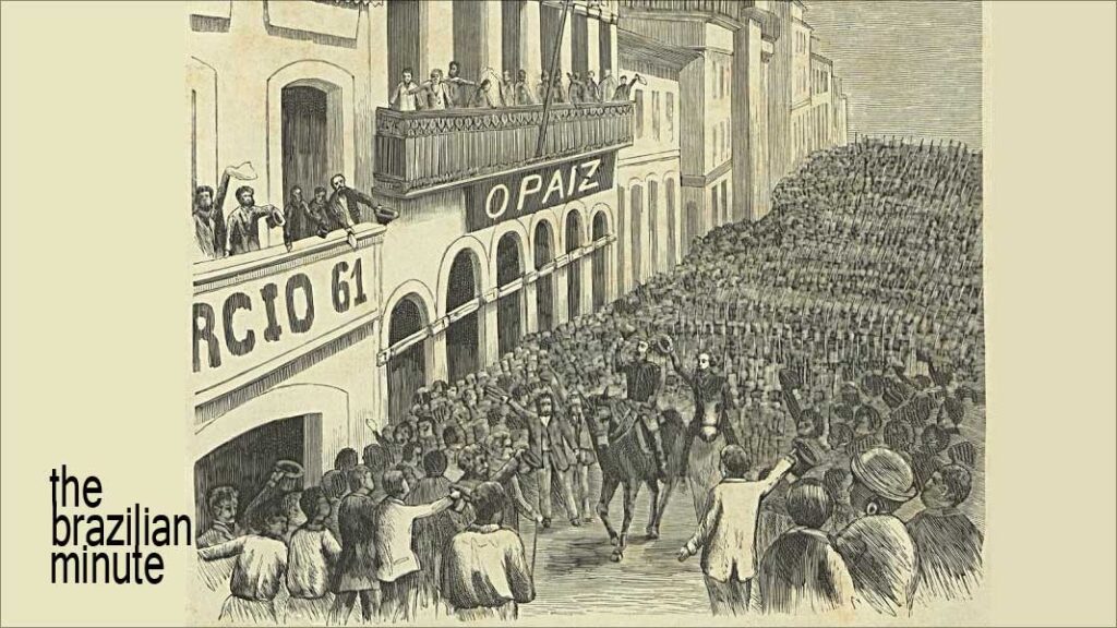 Explaining Brazil's Republic Day. A lithograph from 1889.