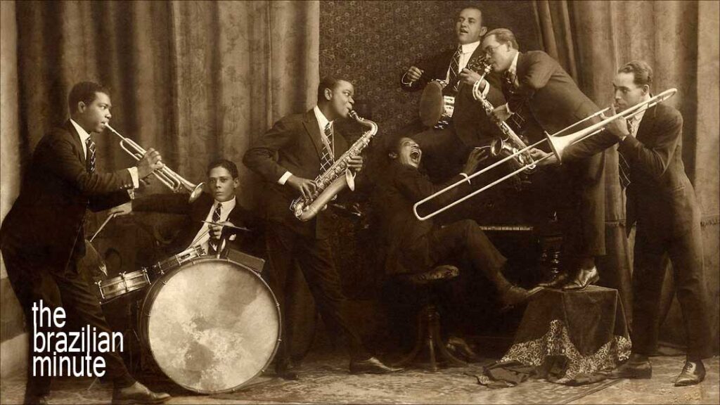 Explaining Choro and Pixinguinha. Pixinguinha and Oito Batutas posing for a publicty photo for RCA Victor Brasil, circa 1923. Pixinguinha is the Tenor Saxophone player, center. 